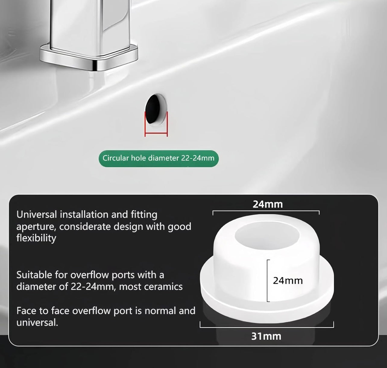 Overflow Sink Hole Plug (pack of 4)